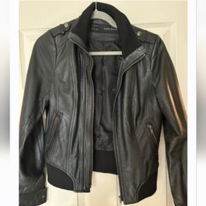 Zara lambs leather S crop jacket